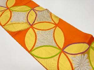 リサイクル　七宝に松・菊模様織出し袋帯